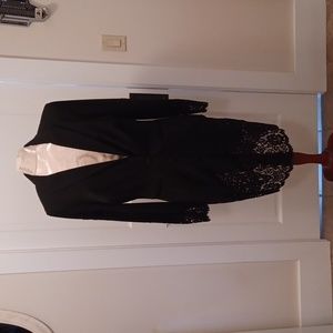 Edwardian-Look Black Lace Frock Coat.